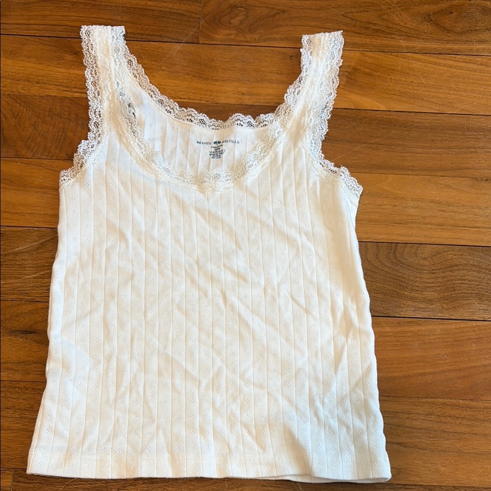 Brandy Melville White Ribbed Camisole